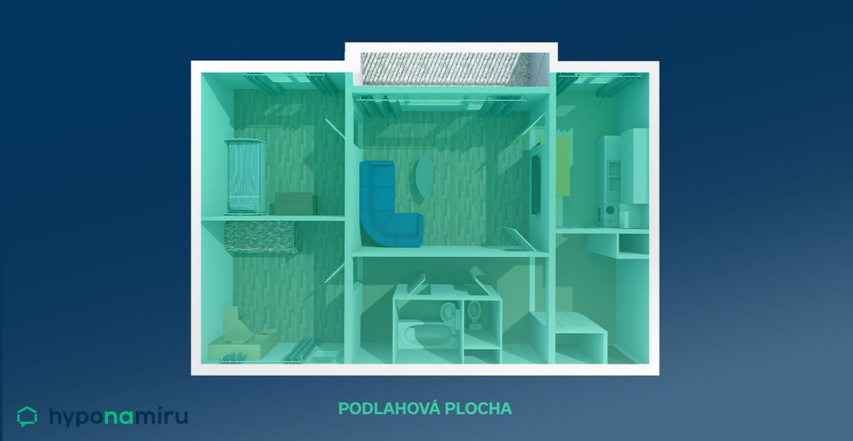 Graficky znázorněná podlahová plocha.