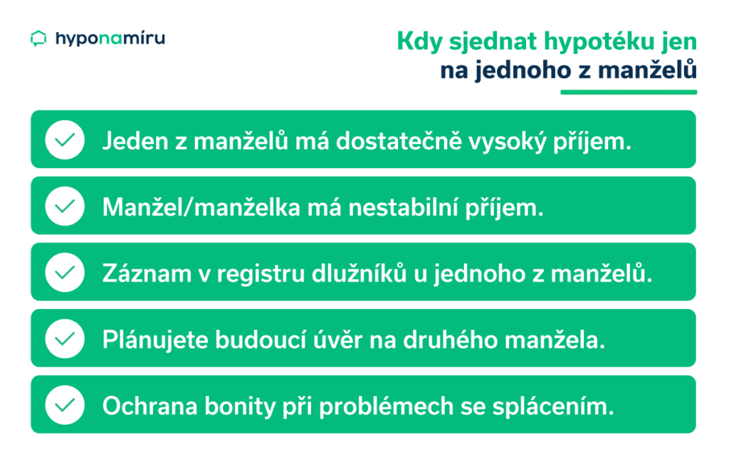 Jak na hypotéku jen na jednoho z manželů