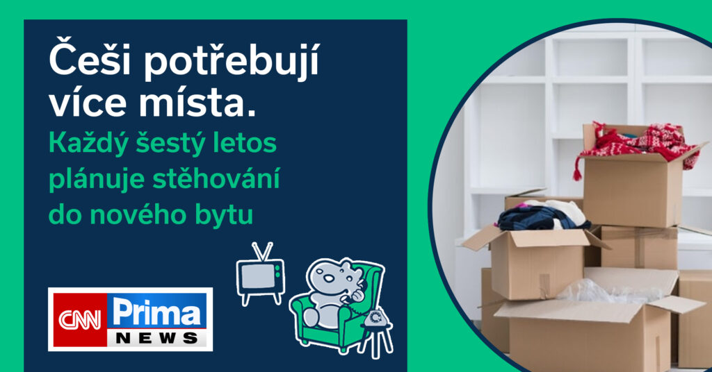 Češi potřebují více místa. Každý šestý letos plánuje stěhování do nového bytu
